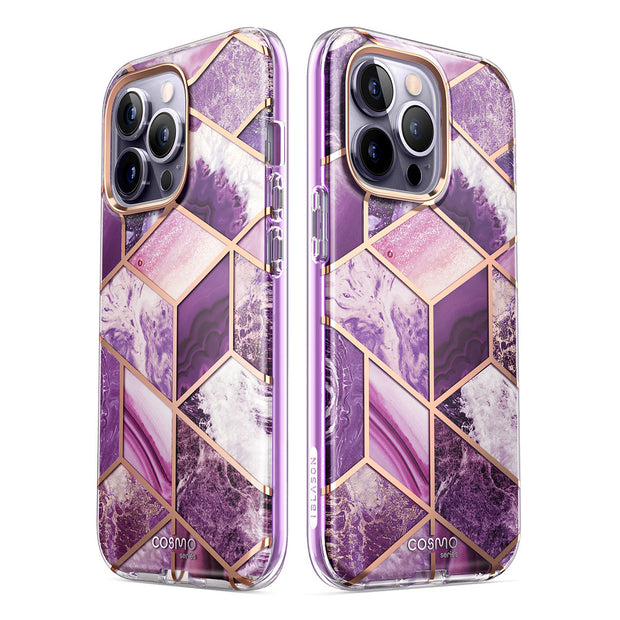 iPhone 14 Pro Cosmo Case - Marble Purple