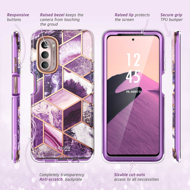 Moto G Stylus 5G (2022) Cosmo Case(open box)-Marble Purple