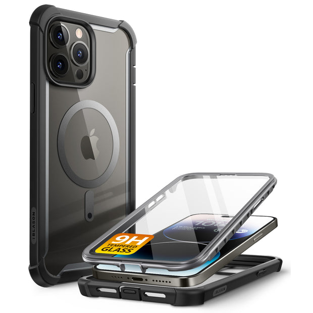 iPhone 14 Pro Ares Mag with Tempered Glass Case - Black