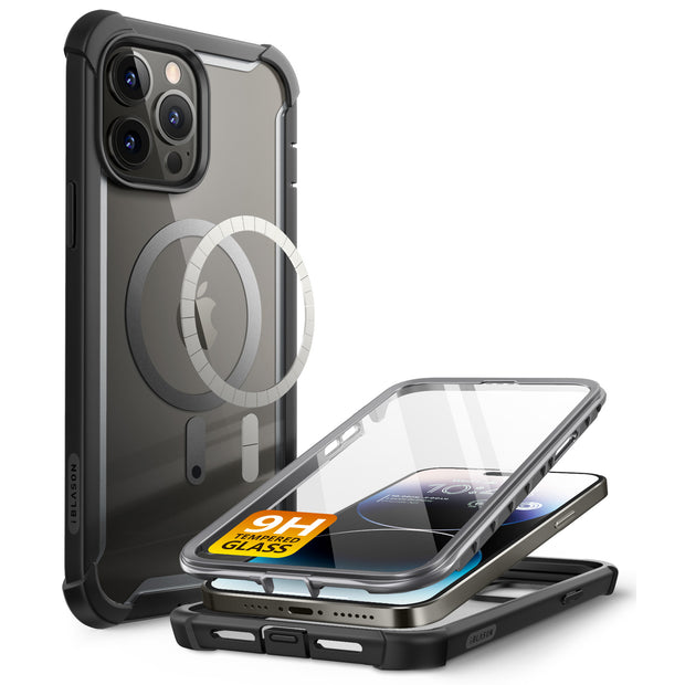 iPhone 14 Pro Ares Mag with Tempered Glass Case - Black