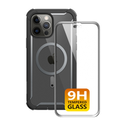 iPhone 14 Pro Ares Mag with Tempered Glass Case - Black