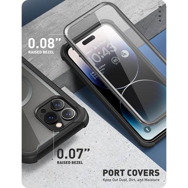 iPhone 14 Pro Ares Mag with Tempered Glass Case - Black