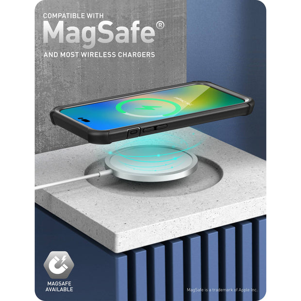 i-Blason Ares Mag - Funda para iPhone 15 Plus [6.7 pulgadas],  [compatible con MagSafe] funda de cuerpo completo de doble capa  antideslizante, a prueba de golpes, transparente, con protector de pantalla