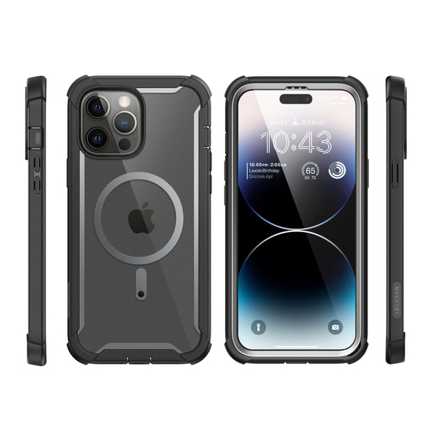 iPhone 14 Pro Ares Mag with Tempered Glass Case - Black
