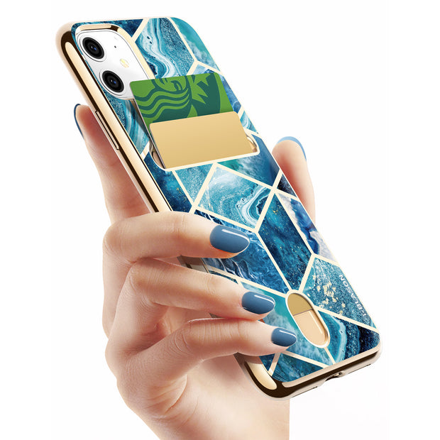 iPhone 11 Cosmo Wallet Case(open box)-Ocean Blue