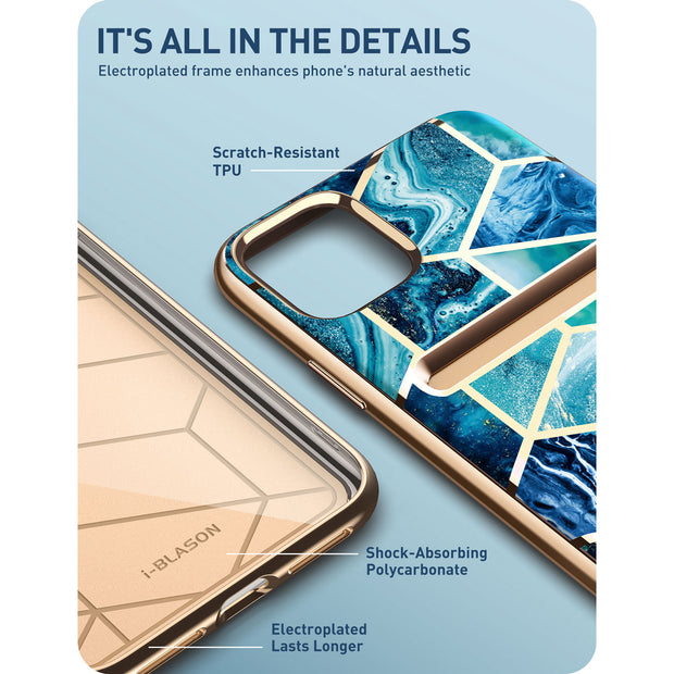 iPhone 11 Cosmo Wallet Case(open box)-Ocean Blue