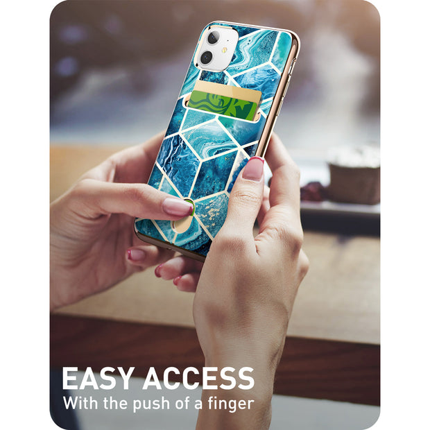 iPhone 11 Cosmo Wallet Case(open box)-Ocean Blue