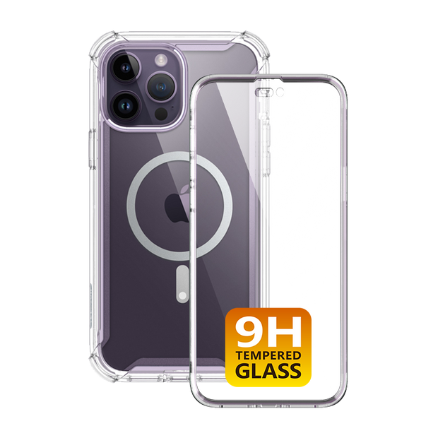 iPhone 14 Pro Max Ares Mag with Tempered Glass  Case - Clear