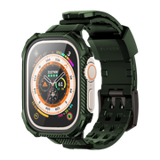Apple Watch Ultra 49mm Armorbox Case with Tempered Glass Screen Protectors- Dark Green