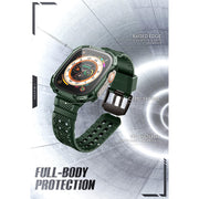 Apple Watch Ultra 49mm Armorbox Case with Tempered Glass Screen Protectors- Dark Green