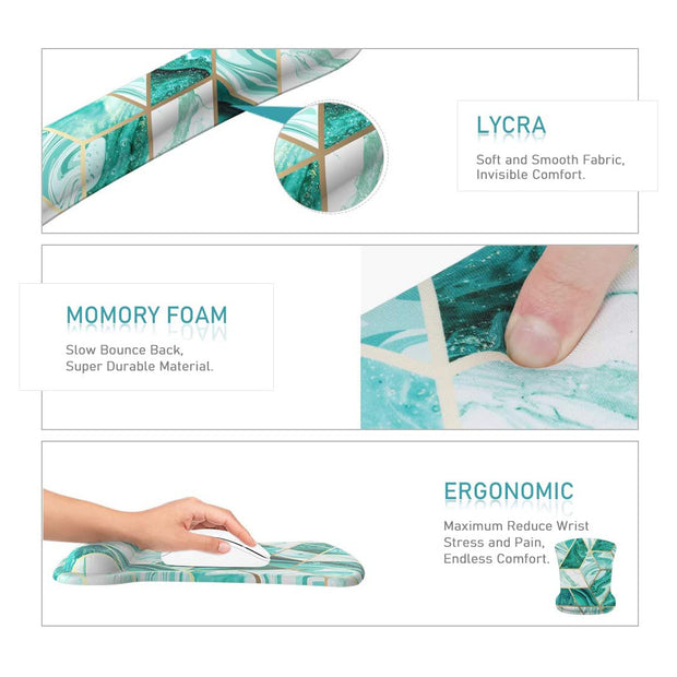Cosmo Keyboard and Mouse Pad - Marble Green