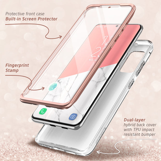 Galaxy S20 Plus Cosmo Case (with Screen Protector) - Marble Pink