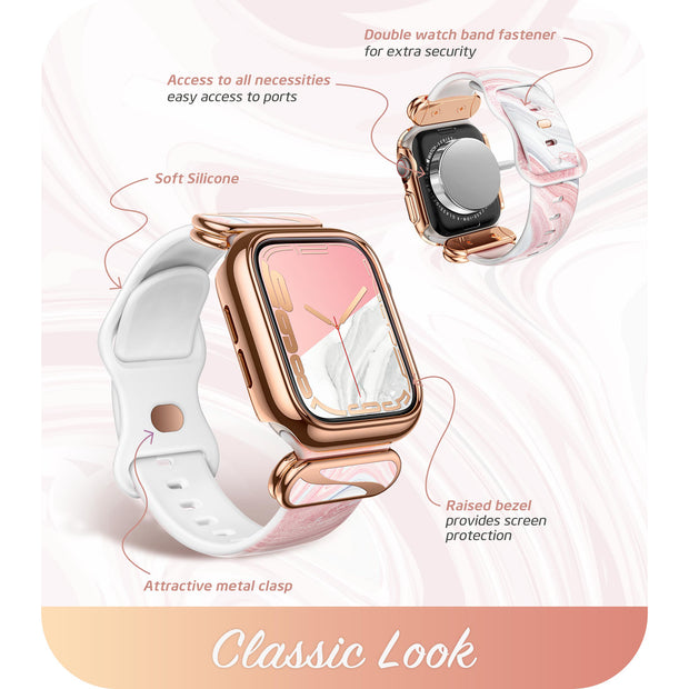Apple Watch 40/41mm Cosmo Luxe Case - Marble Pink/Rose Gold