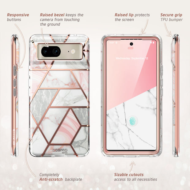 Google Pixel 7 Cosmo Case  - Marble Pink