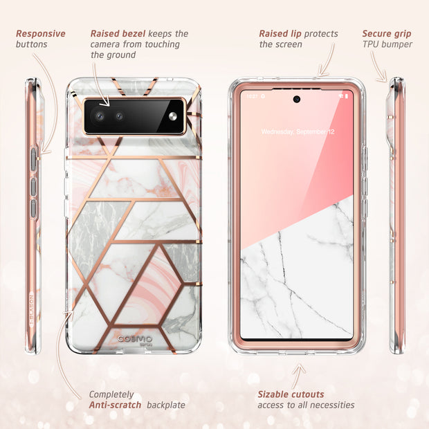 Google Pixel 6A Cosmo Case - Marble Pink