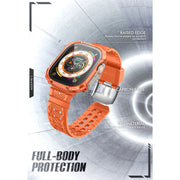 Apple Watch Ultra 49mm Armorbox Case with Tempered Glass Screen Protectors- Orange