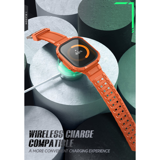 Apple Watch Ultra 49mm Armorbox Case with Tempered Glass Screen Protectors- Orange