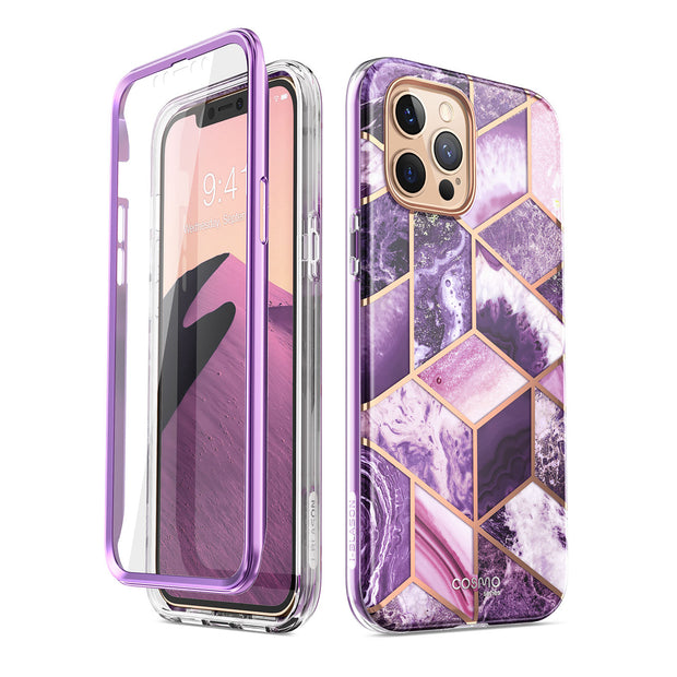 iPhone 12 Pro Cosmo Case - Marble Purple