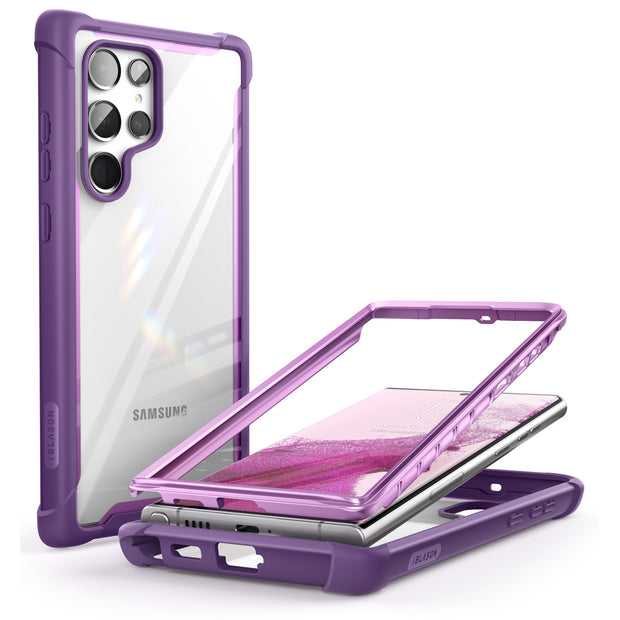 Galaxy S22 Ultra Ares Clear Rugged Case - Purple