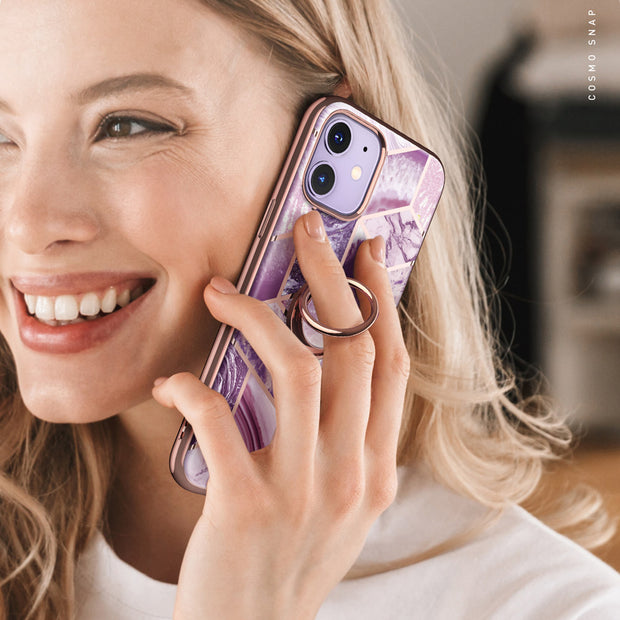 iPhone 12 Pro Cosmo Snap Case - Marble Purple