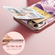 iPhone 12 Pro Max Cosmo Wallet Case - Marble Purple