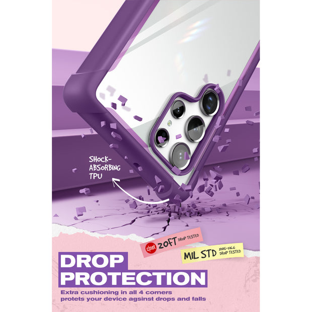 Galaxy S22 Ultra Ares Clear Rugged Case - Purple