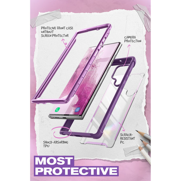 Galaxy S22 Ultra Ares Clear Rugged Case - Purple