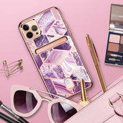 iPhone 12 Pro Max Cosmo Wallet Case - Marble Purple