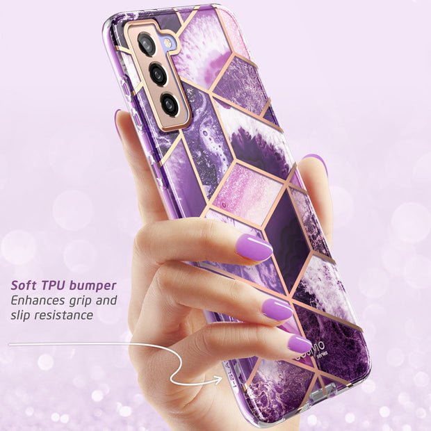 Galaxy S21 Plus Cosmo Case(open box) - Marble Purple