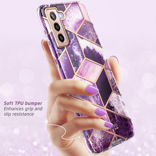 Galaxy S21 Plus Cosmo Case - Marble Purple