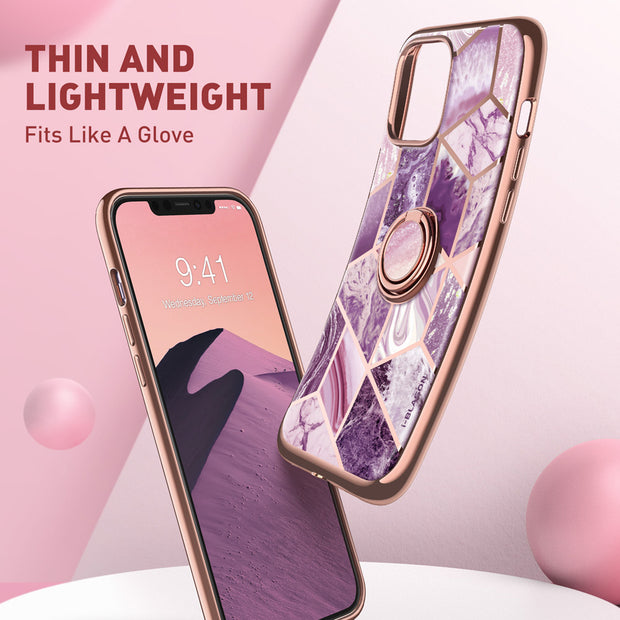 iPhone 12 Pro Cosmo Snap Case - Marble Purple