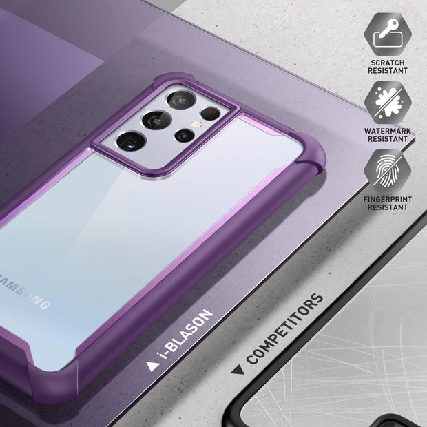 Galaxy S21 Ultra Ares Clear Rugged Case - Purple