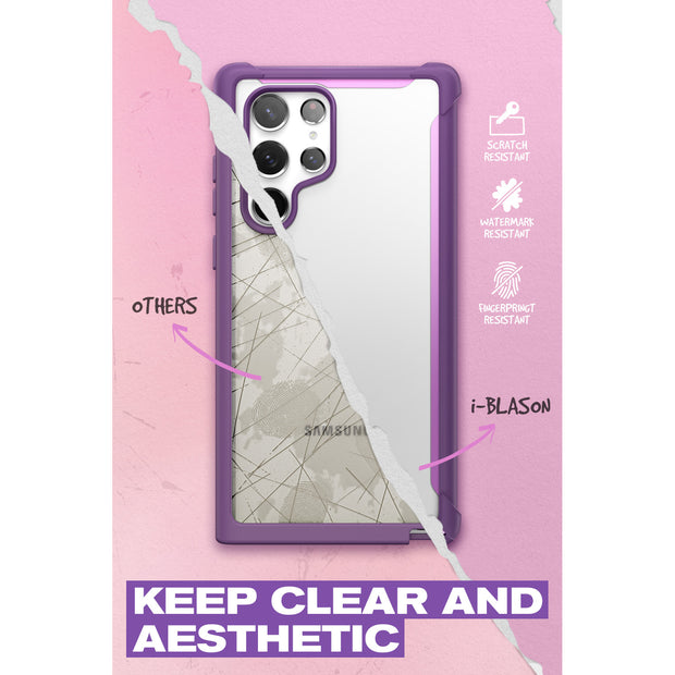 Galaxy S22 Ultra Ares Clear Rugged Case - Purple