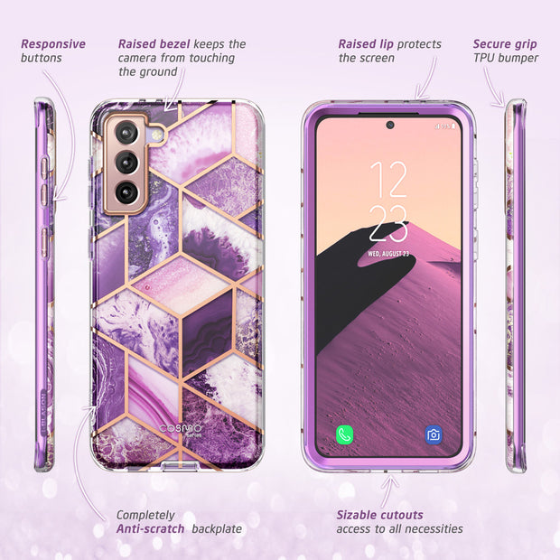 Galaxy S21 Plus Cosmo Case - Marble Purple