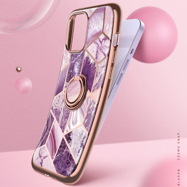 iPhone 12 Pro Cosmo Snap Case - Marble Purple