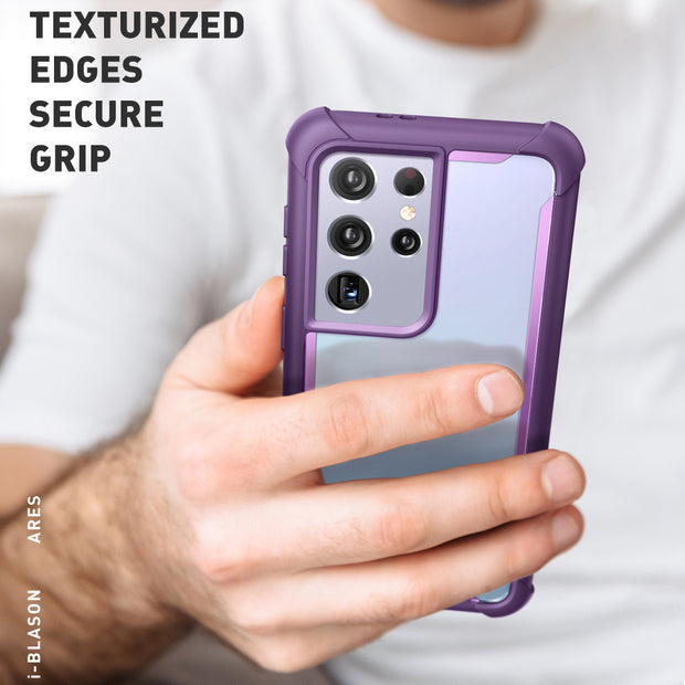 Galaxy S21 Ultra Ares Clear Rugged Case - Purple