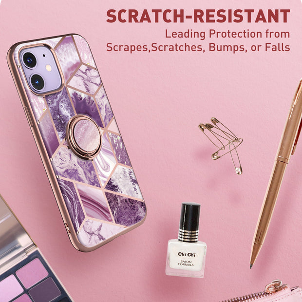 iPhone 12 Pro Cosmo Snap Case - Marble Purple