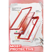 Galaxy S22 Ultra Ares Clear Rugged Case - Red
