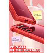 Galaxy S22 Ultra Ares Clear Rugged Case - Red