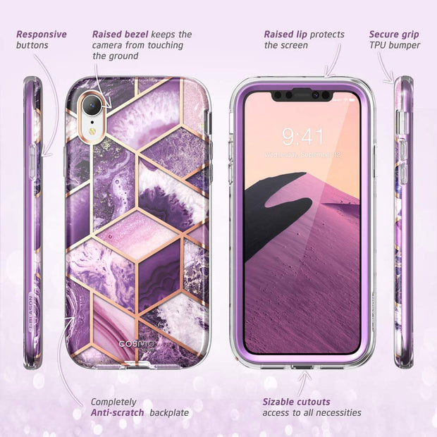 iPhone XR Cosmo Case-Marble Purple