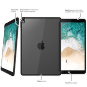 iPad Pro 10.5 (2017) Halo Smart Keyboard Compatible Clear Bumper Case-Black