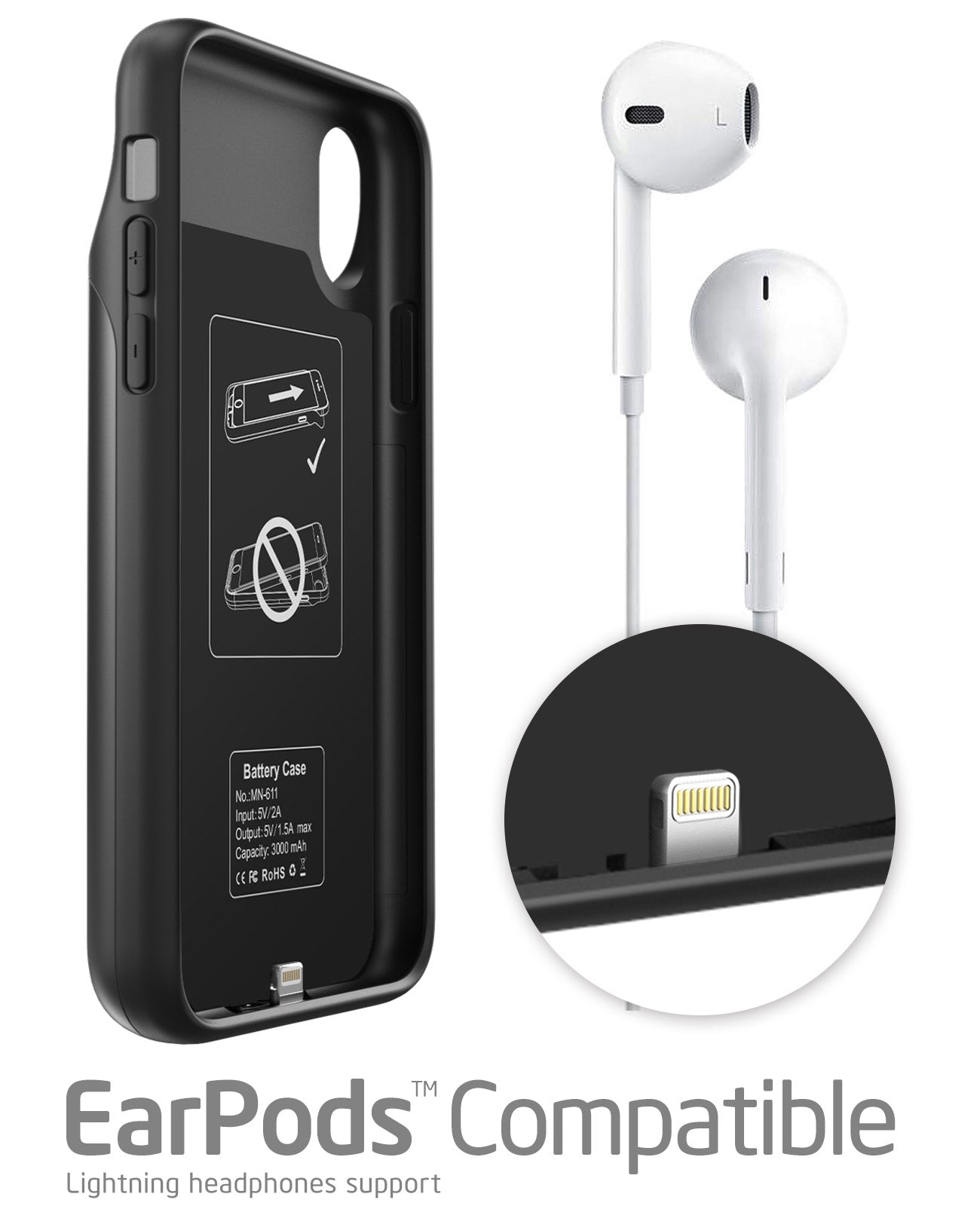 iPhone XS | X Battery Case-Black | i-Blason