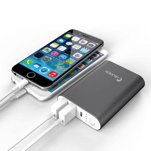 Aero 7800mAh Dual Port Ultra Compact External Battery Portable Charger-Black