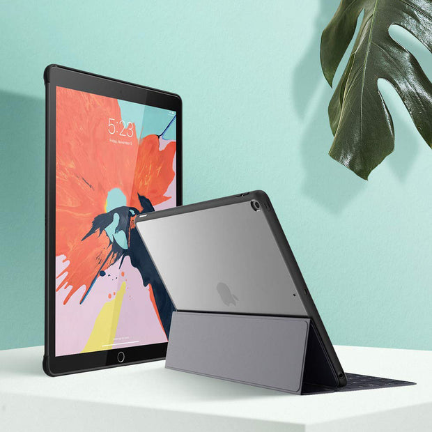 iPad 10.2 inch (2019 | 2020 | 2021) Halo Smart Keyboard Compatible Clear Bumper Case-Black