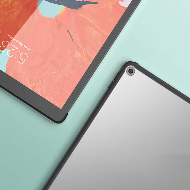 iPad 10.2 inch (2019 | 2020 | 2021) Halo Smart Keyboard Compatible Clear Bumper Case-Black