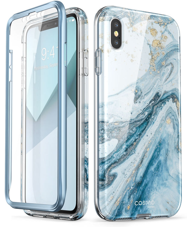 iPhone XS Max Cosmo Case-Marble Blue