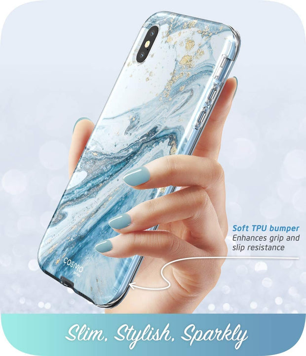 iPhone XS Max Cosmo Case-Marble Blue