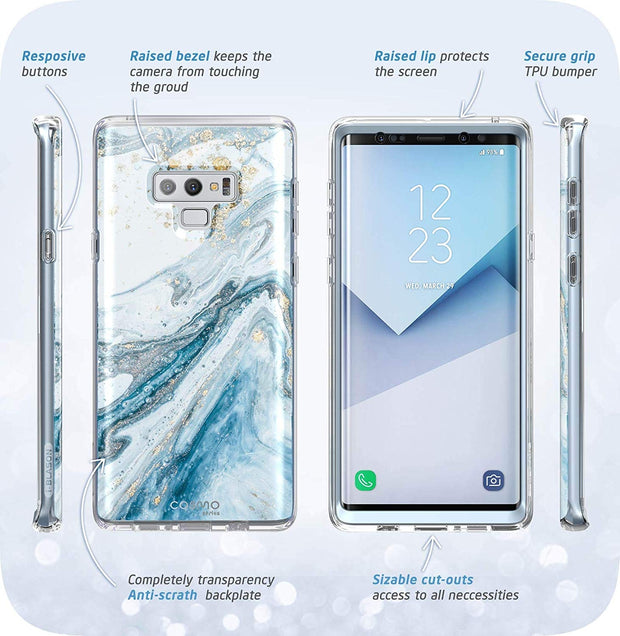 Galaxy Note9 Cosmo Case - Marble Blue