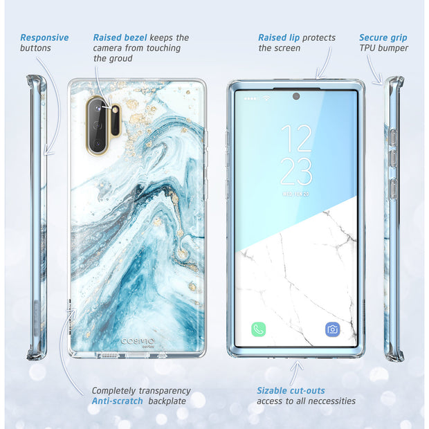 Galaxy Note10 Cosmo Case - Marble Blue