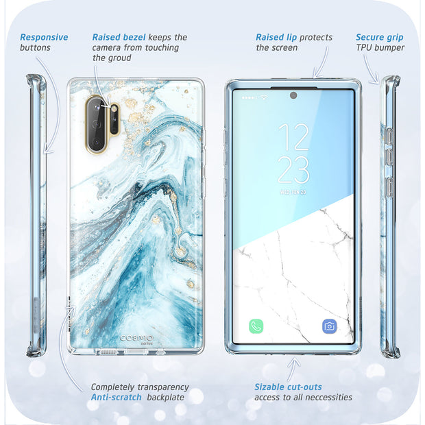Galaxy Note10 Plus Cosmo Case - Marble Blue